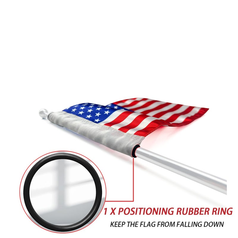 ROMASO Motorcycle Flag 6x9 Motorcycle American Flag 6" x 9" Replacement Motorcycle US Flag Double Sided Sewing UV Coated Mini Flag - Image 5